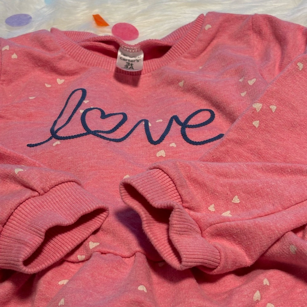 Carters  girls 4T sweatpants suit pink/ white top and bottom play suit
